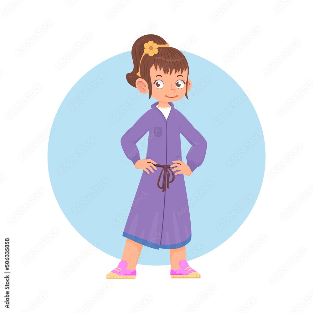 Cheerful child active pose, cartoon style flat illustration. Cheerful child active pose, cartoon style flat illustration.