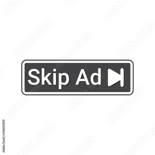 vector skip ad button suitable for youtube videos.