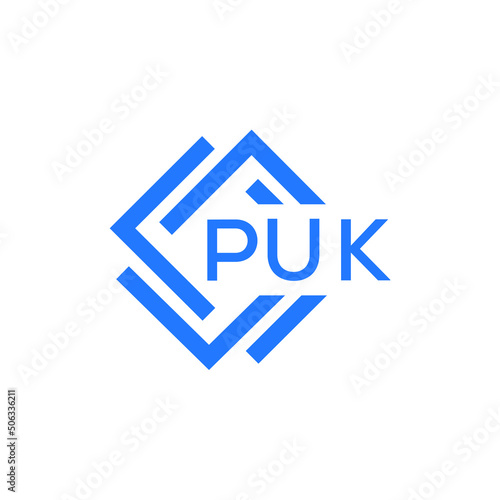 PUK technology letter logo design on white  background. PUK creative initials technology letter logo concept. PUK technology letter design.