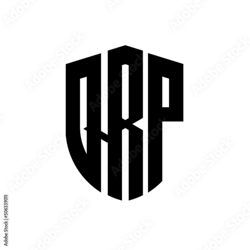 QRP letter logo design. QRP modern letter logo with black background. QRP creative  letter logo. simple and modern letter logo. vector logo modern alphabet font overlap style. Initial letters QRP  photo