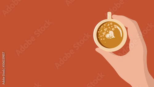 Female hand holding cup of espresso coffee