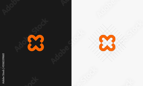 vector graphic logo design, monogram ambigram initial letter M and W, geometric shapes