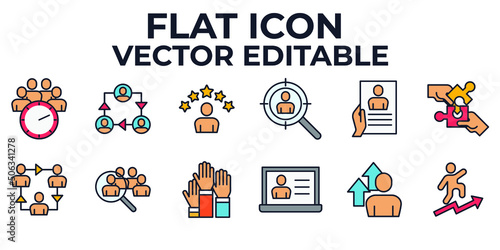 business people set icon symbol template for graphic and web design collection logo vector illustration