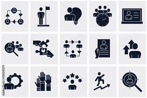 business people set icon symbol template for graphic and web design collection logo vector illustration