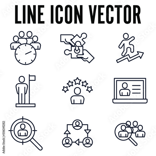 business people set icon symbol template for graphic and web design collection logo vector illustration