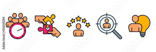 business people set icon symbol template for graphic and web design collection logo vector illustration