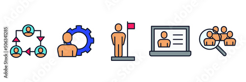 business people set icon symbol template for graphic and web design collection logo vector illustration