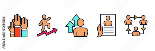 business people set icon symbol template for graphic and web design collection logo vector illustration