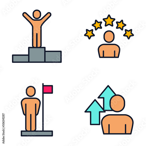 business people set icon symbol template for graphic and web design collection logo vector illustration
