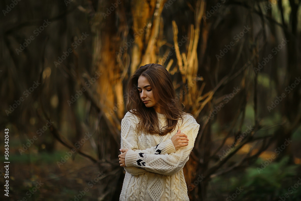 autumn park female walk, chill, lifestyle outdoor September style girl autumn park female walk, chill, lifestyle outdoor September style girl