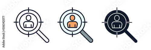 headhunting icon symbol template for graphic and web design collection logo vector illustration