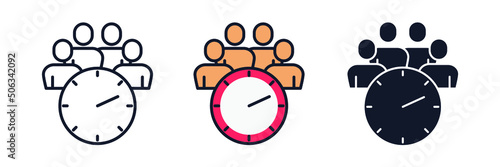 person hour icon symbol template for graphic and web design collection logo vector illustration