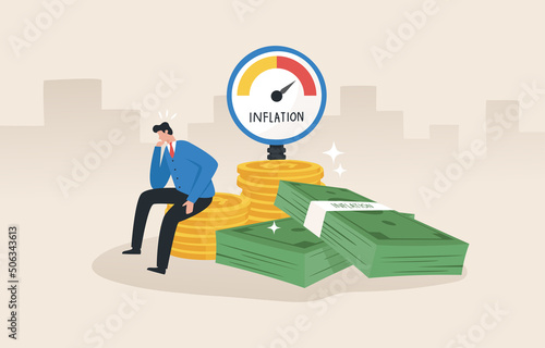 The inflationary financial crisis, a measure of inflation. Loss of investment due to inflation. A decrease in the value of the savings.