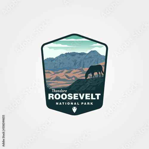 theodore roosevelt national park vector logo symbol illustration design photo