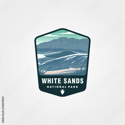 White Sands National Park logo patch vector illustration design, American national park emblem design