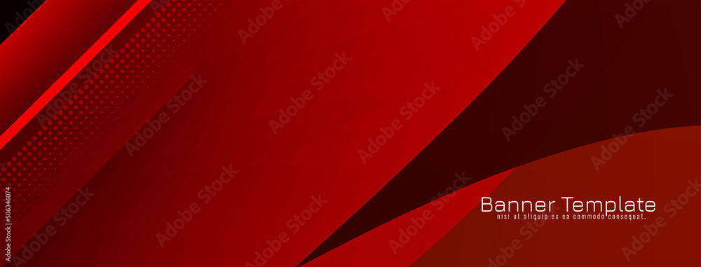 Modern elegant wave style red color banner design Modern elegant wave style red color banner design