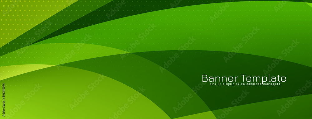 Modern wave style green business banner design Modern wave style green business banner design