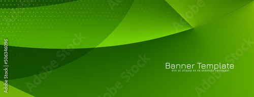 Decorative elegant wave style green color banner design