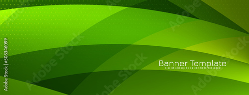 Modern wave style green business banner design