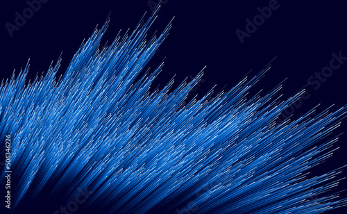 Optical fiber digital technology. Vector illustration of optical fiber beams with information flow. Sketch for creativity.