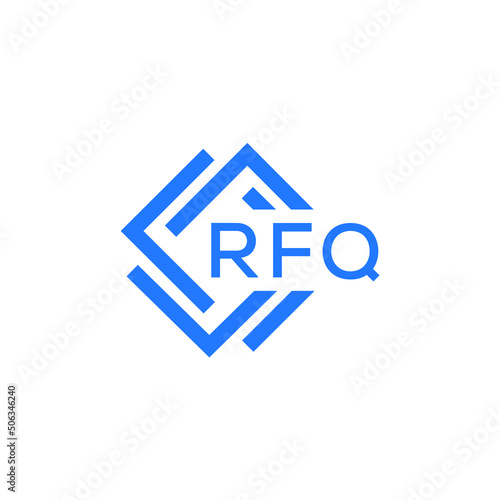 RFQ technology letter logo design on white  background. RFQ creative initials technology letter logo concept. RFQ technology letter design. photo