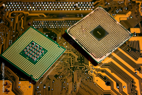 Canvastavla Isolated CPU or central processing unit on microcircuit background