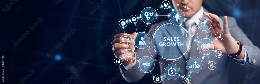 Sales growth, increase sales or business growth concept Sales growth, increase sales or business growth concept