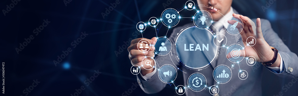 Lean, Six sigma, quality control and manufacturing process management concept on virtual screen. Lean, Six sigma, quality control and manufacturing process management concept on virtual screen.