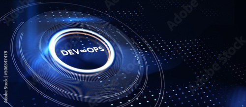 Bild auf Leinwand DevOps Methodology Development Operations agil programming technology concept