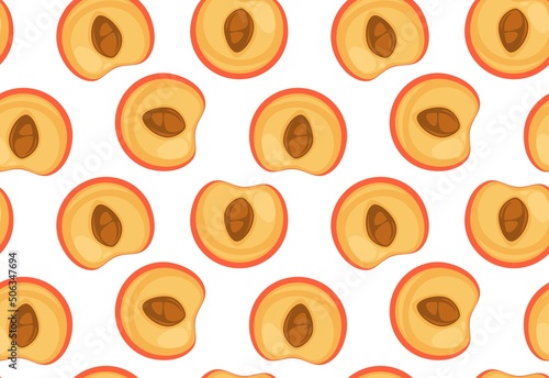 Sweet peach or apricot with seed pattern print