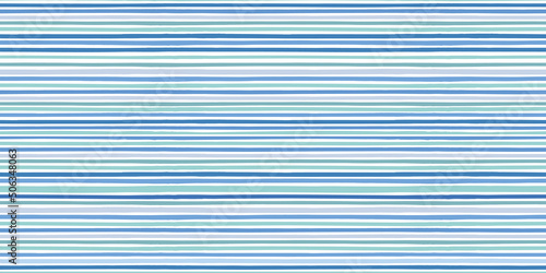 Striped pattern background. Vector seamless repeat border of horizontal stripes in blue and green.
