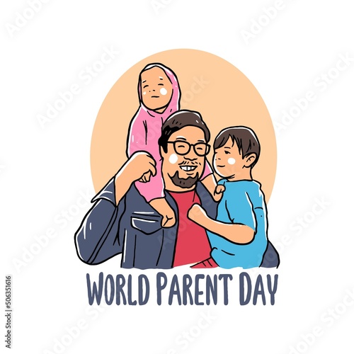 Happy world Parent day Premium Vector