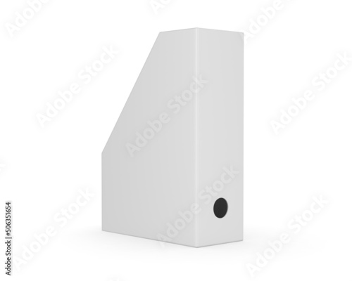 Blank Cardboard office storage organizer box office file box holder and book storage box template, 3d render illustration.