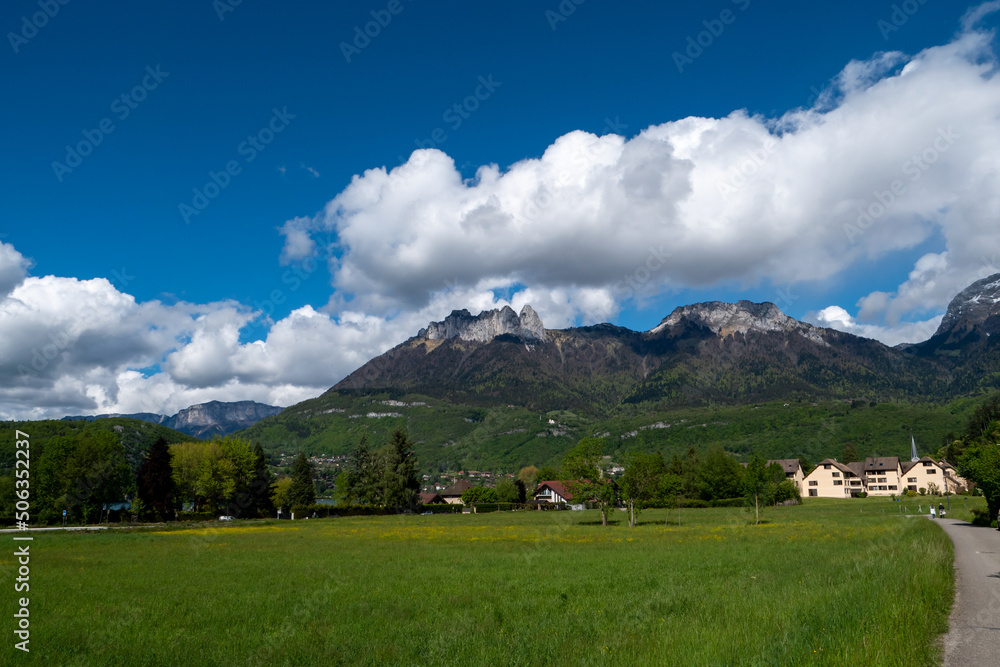 view of Dent de Lanfon mountain, annecy, France
