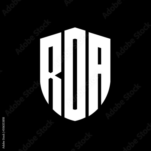 RDA letter logo design. RDA modern letter logo with black background. RDA creative  letter logo. simple and modern letter logo. vector logo modern alphabet font overlap style. Initial letters RDA  