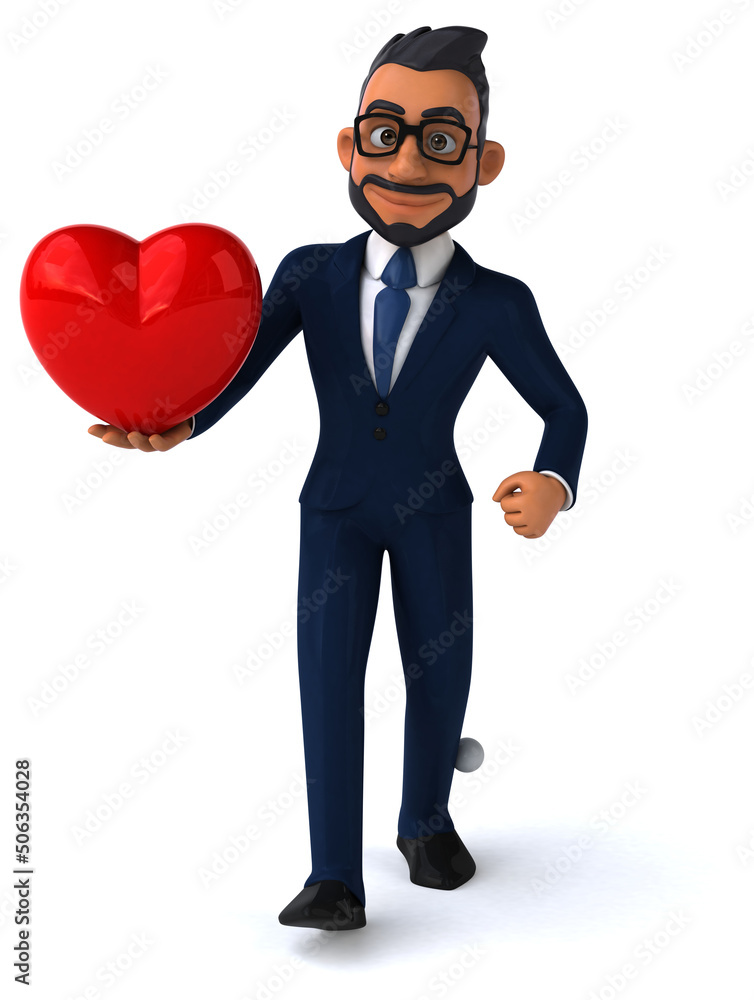 Fun 3D cartoon illustration of an indian businessman Fun 3D cartoon illustration of an indian businessman