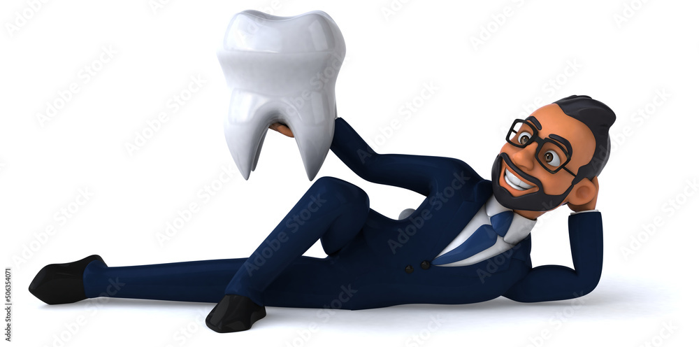 Fun 3D cartoon illustration of an indian businessman Fun 3D cartoon illustration of an indian businessman