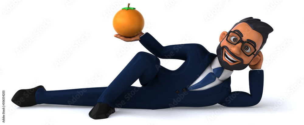 Fun 3D cartoon illustration of an indian businessman Fun 3D cartoon illustration of an indian businessman