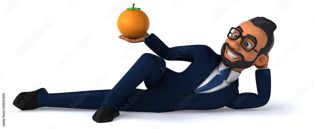 Fun 3D cartoon illustration of an indian businessman Fun 3D cartoon illustration of an indian businessman
