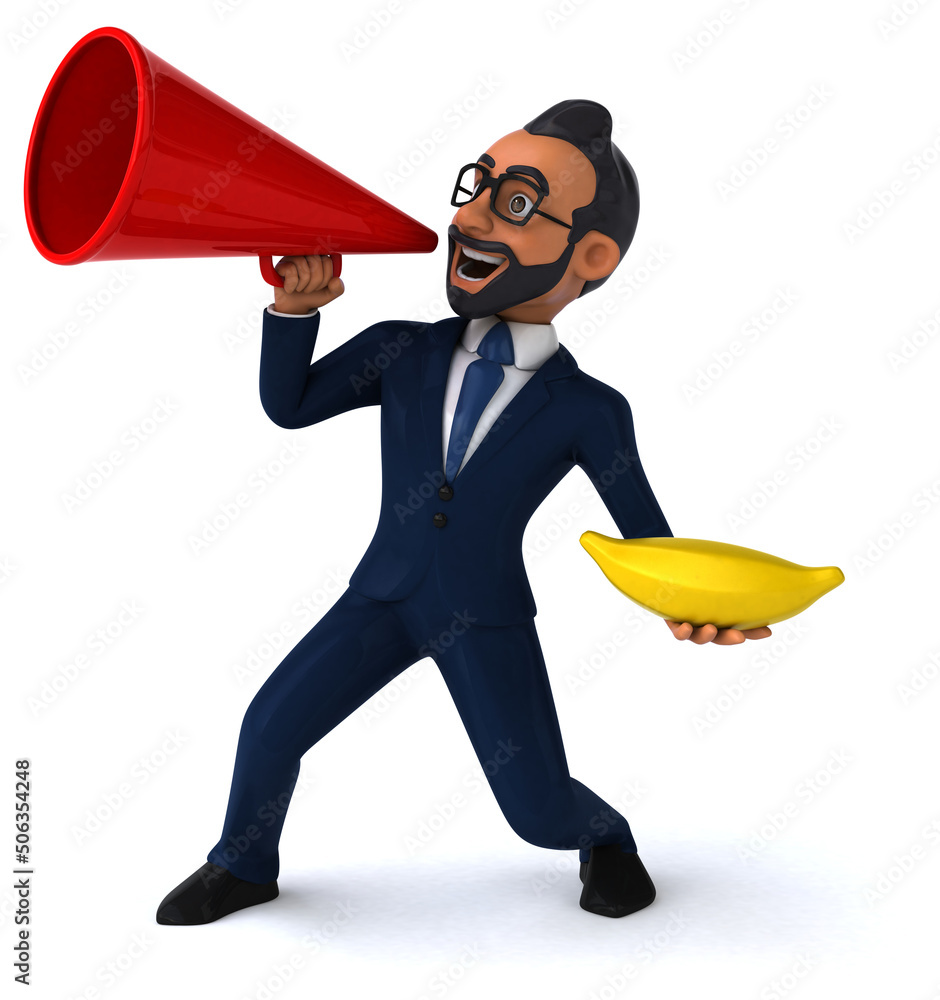 Fun 3D cartoon illustration of an indian businessman Fun 3D cartoon illustration of an indian businessman