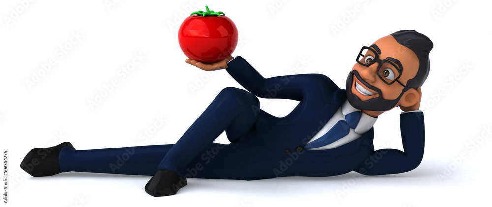 Fun 3D cartoon illustration of an indian businessman Fun 3D cartoon illustration of an indian businessman
