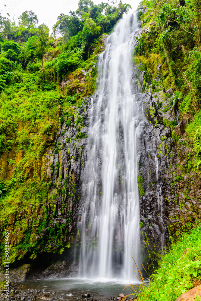 View of Materuni waterfall at foot of mountain Kilimanjaro not far from the city Moshi, Tanzania View of Materuni waterfall at foot of mountain Kilimanjaro not far from the city Moshi, Tanzania