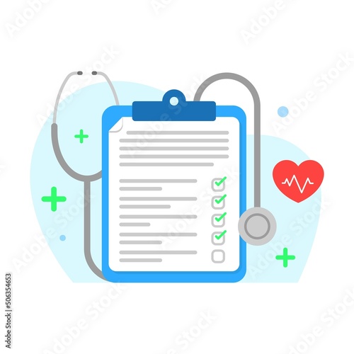 Medical check up concept illustration flat design vector eps10. modern graphic element for landing page, empty state ui, infographic, icon