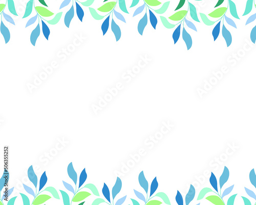 Rectangle border design concept of Beautiful colourful leaves isolated on white background - vector illustration