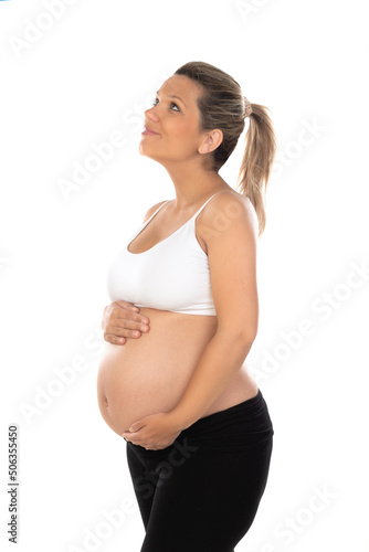 Beautiful smiling woman waiting for baby