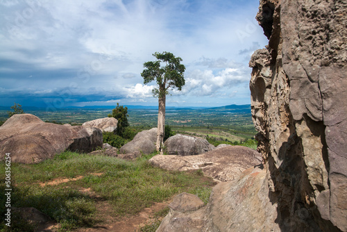 Mo Hin Khao known as “The Stonehenge in Thailand”, is a white hill located in a broad field. Its geological features and surroundings are made of sedimentary rocks in Jurassic