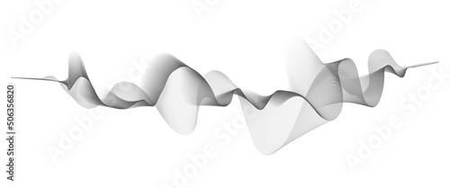 abstract vector gray colored wave melody lines on white background