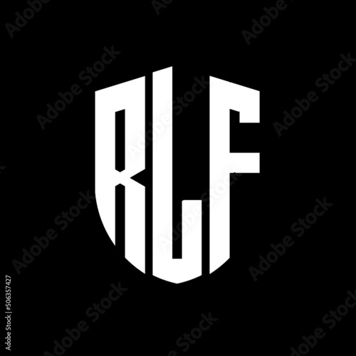 RLF letter logo design. RLF modern letter logo with black background. RLF creative  letter logo. simple and modern letter logo. vector logo modern alphabet font overlap style. Initial letters RLF  photo