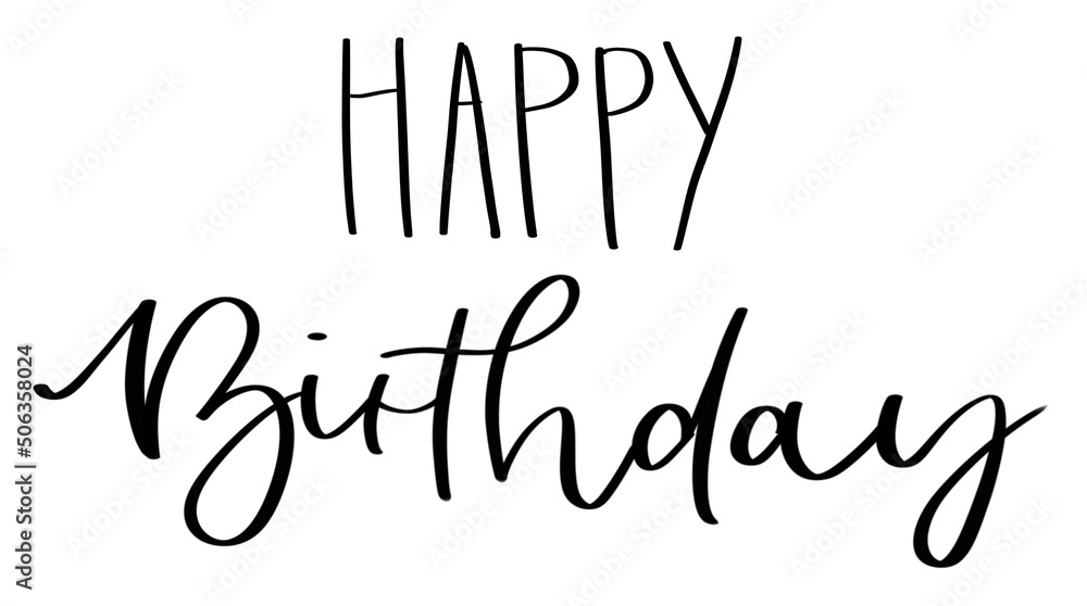 Fototapeta premium happy birthday handlettering