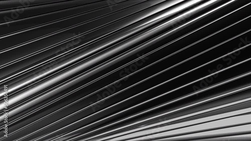 Abstract wavy moving metallic shapes animation. Metal elements forming interresting surface pattern. Seamless looping animation. photo